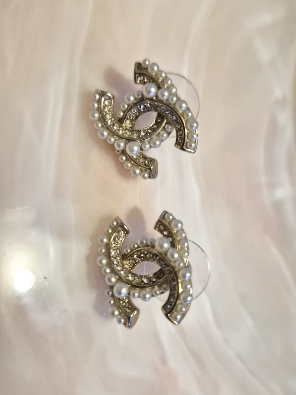 Chanel Logo Stud Earrings